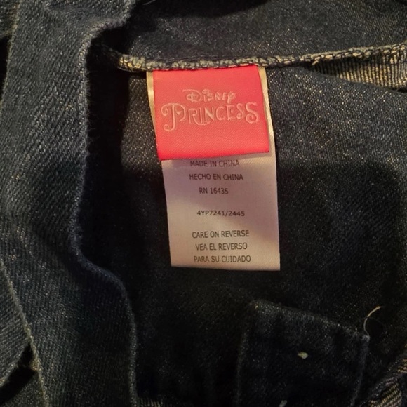 VINTAGE DISNEY
 Princess Ariel Overalls 3T Y2K The Little Mermaid Denim Rare - Picture 5 of 5